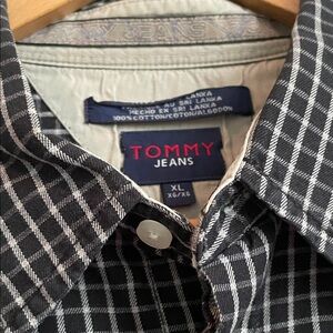 Tommy Hilfiger Navy and White Checkered Shirt